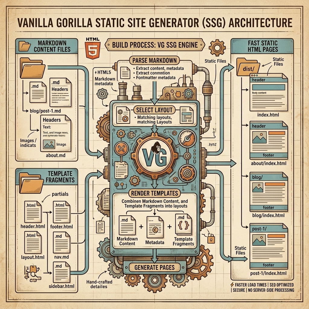 Vanilla Gorilla Static Site Compiler Architecture
